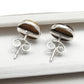 8mm Round Tiger Eye 925 Sterling Silver Handmade Stud Earrings Jewelry