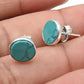 8mm Turquoise Gemstone 925 Sterling Silver Stud Earrings Gift Jewelry