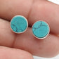 8mm Turquoise Gemstone 925 Sterling Silver Stud Earrings Gift Jewelry