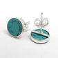 8mm Turquoise Gemstone 925 Sterling Silver Stud Earrings Gift Jewelry