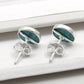 8mm Turquoise Gemstone 925 Sterling Silver Stud Earrings Gift Jewelry