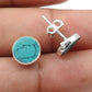 8mm Turquoise Gemstone 925 Sterling Silver Stud Earrings Gift Jewelry