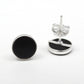 8mm Round Black Onyx Gemstone Stud Earrings 925 Sterling Silver Jewelry