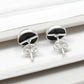 8mm Round Black Onyx Gemstone Stud Earrings 925 Sterling Silver Jewelry