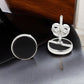 8mm Round Black Onyx Gemstone Stud Earrings 925 Sterling Silver Jewelry