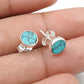 6mm Round Turquoise Gemstone Solid 925 Silver Stud Earrings