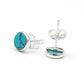 6mm Round Turquoise Gemstone Solid 925 Silver Stud Earrings