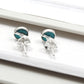 6mm Round Turquoise Gemstone Solid 925 Silver Stud Earrings