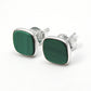 8mm Square Malachite Gemstone 925 Silver Stud Earrings Women Jewelry