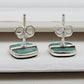 8mm Square Malachite Gemstone 925 Silver Stud Earrings Women Jewelry