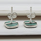 8mm Square Malachite Gemstone 925 Silver Stud Earrings Women Jewelry