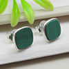 8mm Square Malachite Gemstone 925 Silver Stud Earrings Women Jewelry
