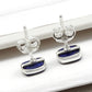 6mm Square Lapis Lazuli Gemstone 925 Sterling Silver Handmade Stud Earrings