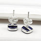 6mm Square Lapis Lazuli Gemstone 925 Sterling Silver Handmade Stud Earrings