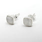 6mm Square Rainbow Moonstone 925 Sterling Silver Bezel Stud Earrings Jewelry