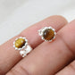 Natural Tiger Eye Gemstone 925 Sterling Silver Minimalist Stud Earrings