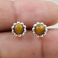 Natural Tiger Eye Gemstone 925 Sterling Silver Minimalist Stud Earrings