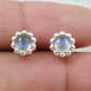 Natural Labradorite Gemstone 925 Sterling Silver Minimalist Stud Earrings