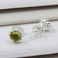 Natural Peridot Gemstone 925 Sterling Silver Minimalist Stud Earrings