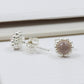 Natural Rose Quartz Gemstone 925 Sterling Silver Minimalist Stud Earrings