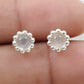 Natural Rose Quartz Gemstone 925 Sterling Silver Minimalist Stud Earrings