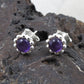 Natural Amethyst Gemstone 925 Sterling Silver Minimalist Stud Earrings