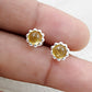 Natural Citrine Gemstone 925 Sterling Silver Minimalist Stud Earrings