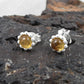 Natural Citrine Gemstone 925 Sterling Silver Minimalist Stud Earrings