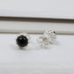 Natural Black Onyx Gemstone 925 Sterling Silver Minimalist Stud Earrings