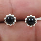 Natural Black Onyx Gemstone 925 Sterling Silver Minimalist Stud Earrings