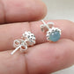 Natural Chalcedony Gemstone 925 Sterling Silver Minimalist Stud Earrings