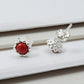 Red Coral Gemstone 925 Sterling Silver Minimalist Stud Earrings