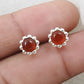 Natural Carnelian Gemstone 925 Sterling Silver Minimalist Stud Earrings