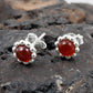 Natural Carnelian Gemstone 925 Sterling Silver Minimalist Stud Earrings