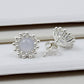 Natural Chalcedony 925 Sterling Silver Flower Stud Earrings