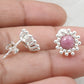 Natural Rhodochrosite 925 Sterling Silver Flower Stud Earrings