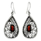 Woman Gift Natural Garnet Drop Dangle Boho Earrings 925 Silver V13