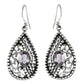 Natural Amethyst Gemstone 925 Sterling Silver Dangle Earrings For Women N7