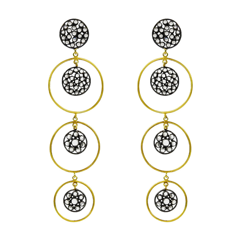 Woman Gift 925 Silver Natural Cubic Zirconia Drop Dangle Boho Earrings N54