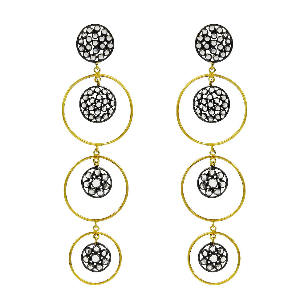 Woman Gift 925 Silver Natural Cubic Zirconia Drop Dangle Boho Earrings N54