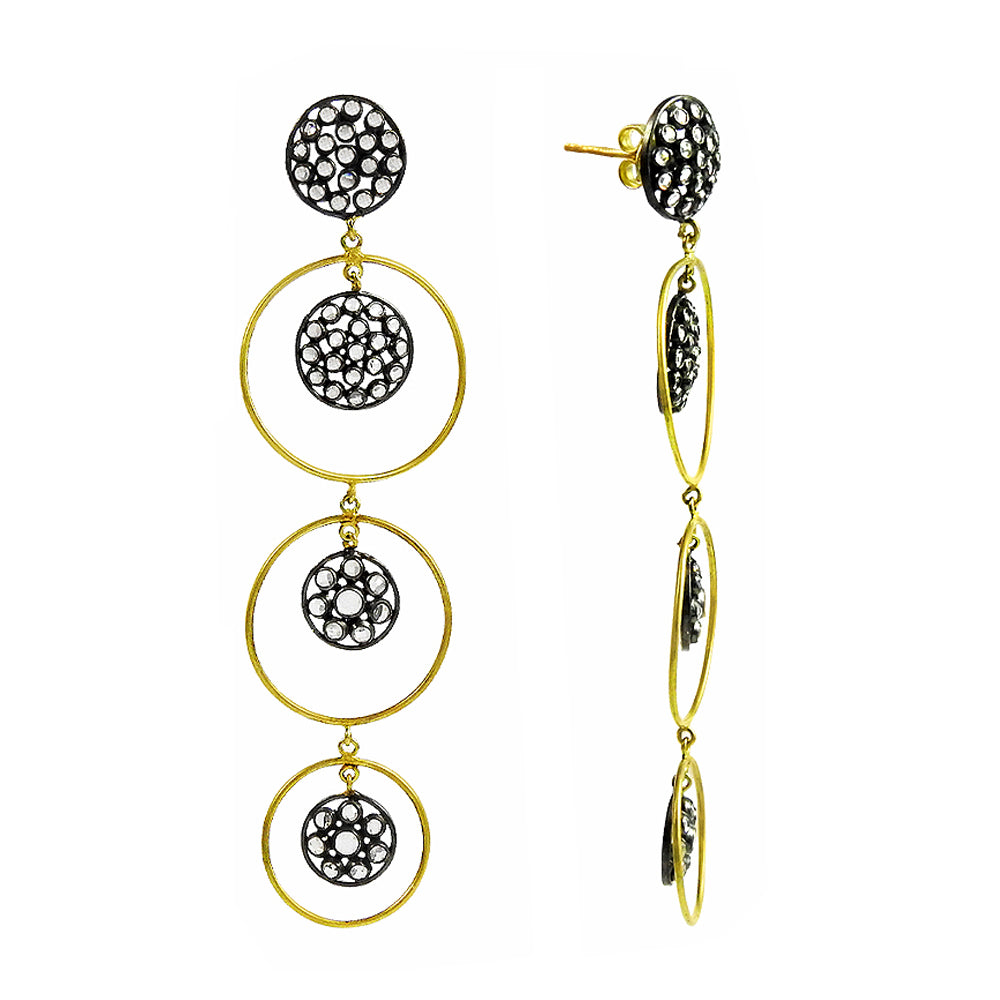 Woman Gift 925 Silver Natural Cubic Zirconia Drop Dangle Boho Earrings N54