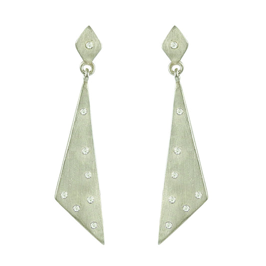 Natural Cubic Zirconia 925 Silver Drop Dangle Vintage Earrings For Women D94