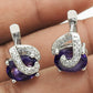 Amethyst CZ Gemstone Earrings 925 Sterling Silver Stylish Jewelry