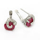 Ruby Solid Silver New Stud Post Daughter Gift Wedding Leverback Earrings Jewelry
