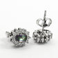 Gift For Her Natural Mystic Topaz Stud Rhodium Plated Earrings 925 Silver B28