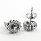 Gift For Her Natural Mystic Topaz Stud Rhodium Plated Earrings 925 Silver B28