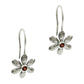 Wedding Gift For Her 925 Silver Natural Garnet Drop Dangle Flower Earrings F70