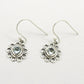 Natural Blue Topaz Gemstone 925 Silver Drop Dangle Flower Earrings For Women T30