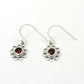 Natural Garnet Gemstone Drop Dangle Flower Earrings 925 Silver For Women B30