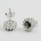 Gift For Her Natural Mystic Topaz Stud Rhodium Plated Earrings 925 Silver R7